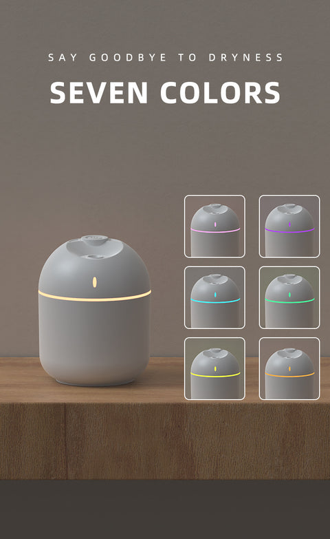 270ML Cool Mist Air Humidifier – USB Aroma Diffuser with LED Night Light
