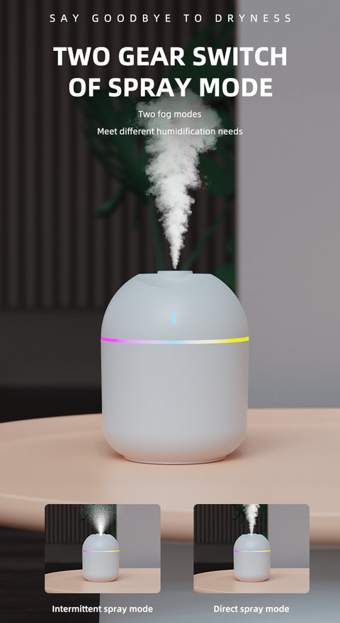 270ML Cool Mist Air Humidifier – USB Aroma Diffuser with LED Night Light