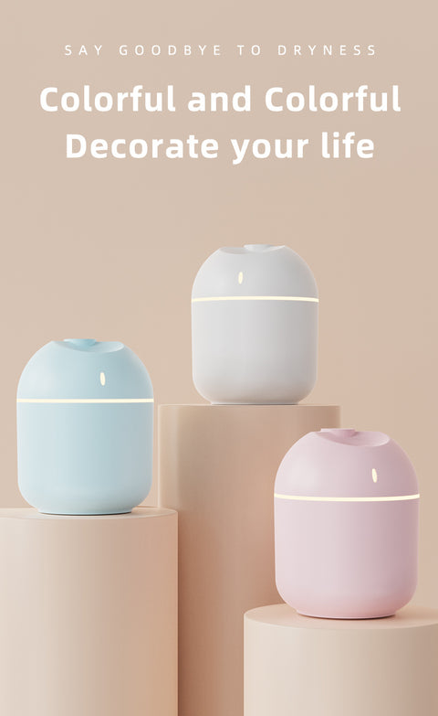 270ML Cool Mist Air Humidifier – USB Aroma Diffuser with LED Night Light