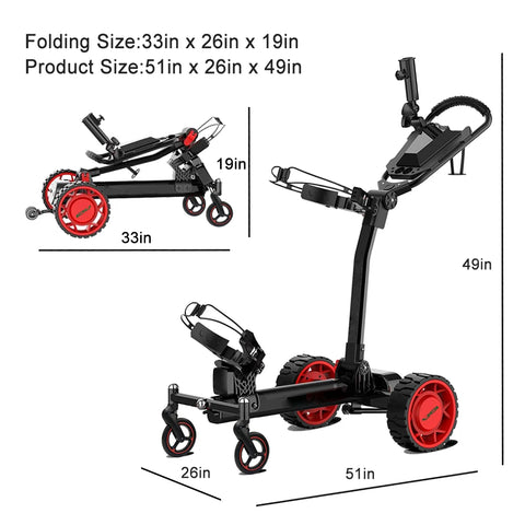 ESWING US Warehouse 500W Electric Golf Cart  Remote Control Golf Push Trolley  Folding Electric Golf Caddy