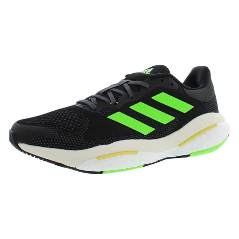 Solar Glide 5 Men's Running Shoes – Black Green Mesh EVA Cushioned Sneakers
