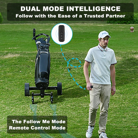 ESWING US Warehouse 500W Electric Golf Cart  Remote Control Golf Push Trolley  Folding Electric Golf Caddy