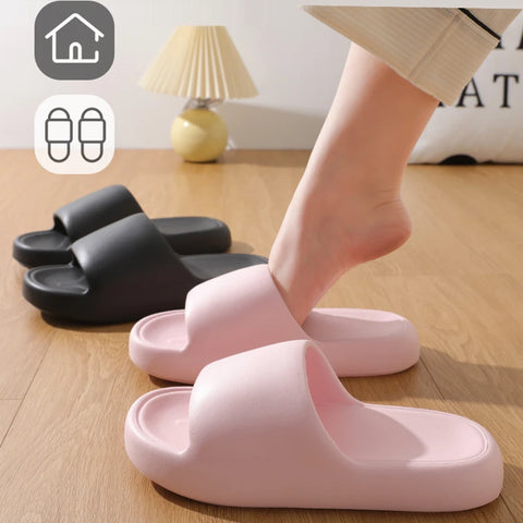 Unisex Cloud Pillow Slides – Non-Slip EVA Bath & Beach Slippers