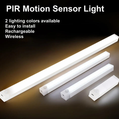 Wireless Motion Sensor LED Bar Light – USB Rechargeable Cabinet Night Light