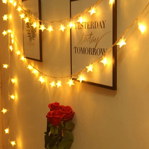 LED Star Fairy Lights – Outdoor Garland String Lights for Party & Garden