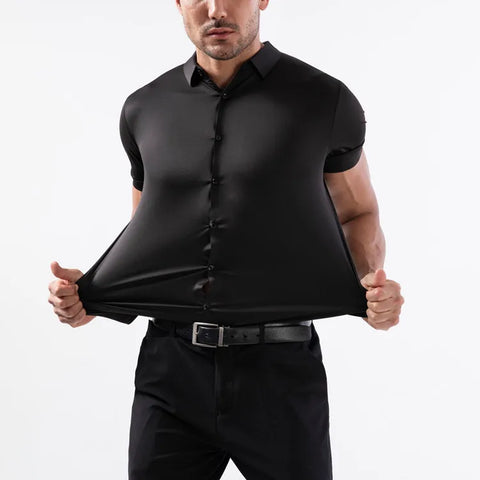 Men's Business Dress Shirt – Wrinkle-Free Short Sleeve Office Top