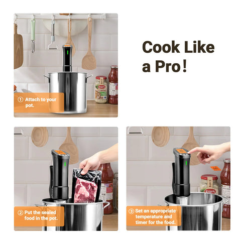 ISV-200W Wi-Fi Sous Vide Precision Cooker - 1000W Immersion Circulator