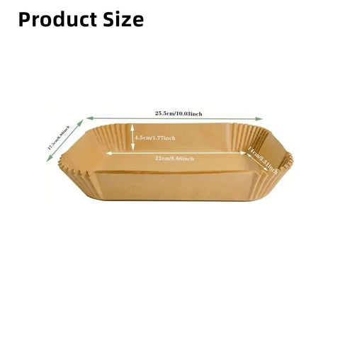 Disposable Air Fryer Paper Liners - Oil-Proof Rectangle Baking Sheets (50/100 Pack)