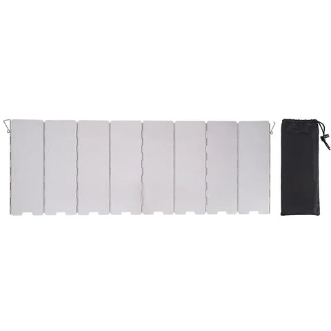 Camping Wind Shield - Foldable Aluminum Alloy Windscreen for Gas Stove (8/9/10 Plates)