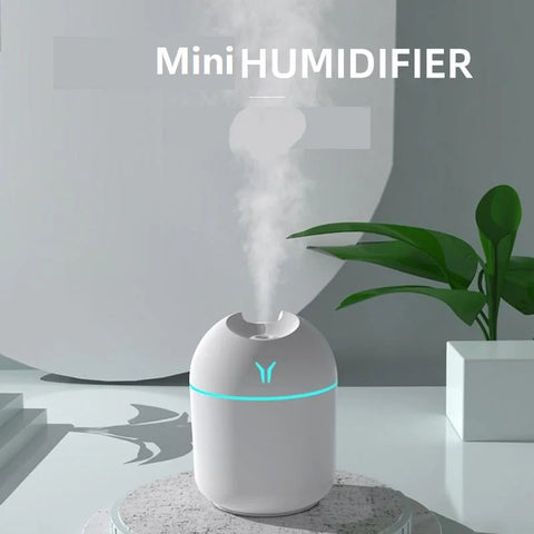 250ML USB Mini Air Humidifier – Aroma Diffuser with Color LED Lamp