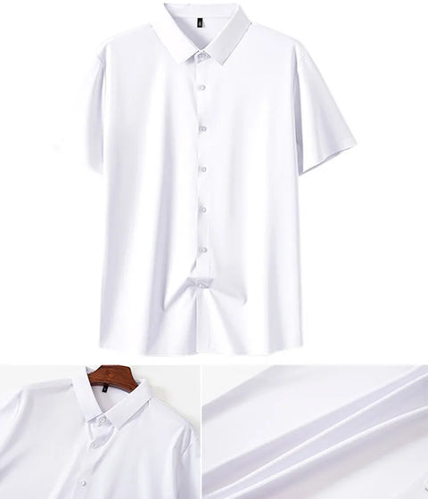 Men's Business Dress Shirt – Wrinkle-Free Short Sleeve Office Top