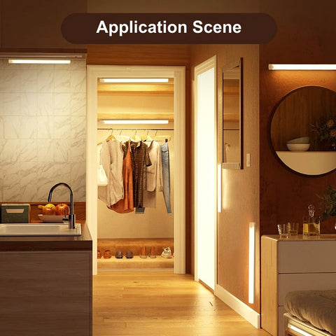Wireless Motion Sensor LED Bar Light – USB Rechargeable Cabinet Night Light