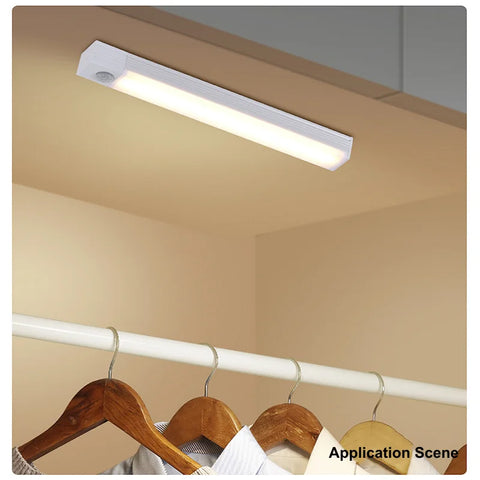 Wireless Motion Sensor LED Bar Light – USB Rechargeable Cabinet Night Light
