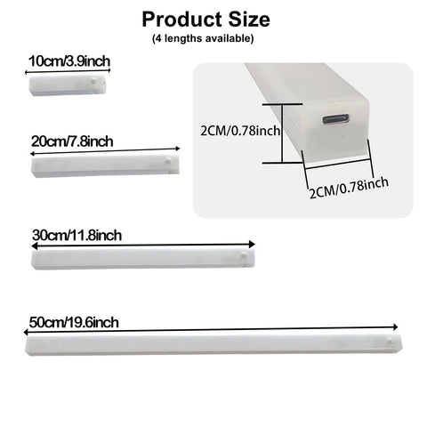 Wireless Motion Sensor LED Bar Light – USB Rechargeable Cabinet Night Light