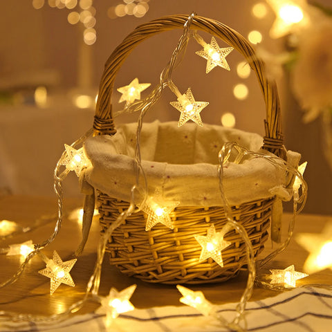 LED Star Fairy Lights – Outdoor Garland String Lights for Party & Garden