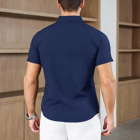 Men's No-Iron Short Sleeve Shirt – Versatile Business Casual Top