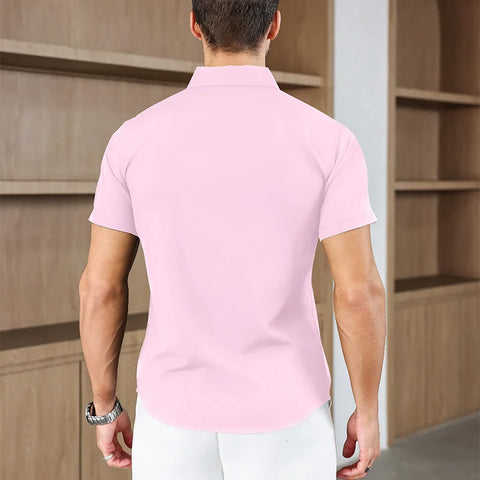 Men's No-Iron Short Sleeve Shirt – Versatile Business Casual Top