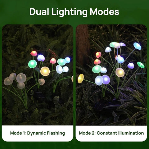 Solar Garden Lights - Waterproof LED Mushroom & Jellyfish Pathway Decor (6 Pack)