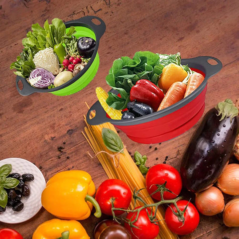 Silicone Folding Drainage Basket – Vegetable & Fruit Washing Net