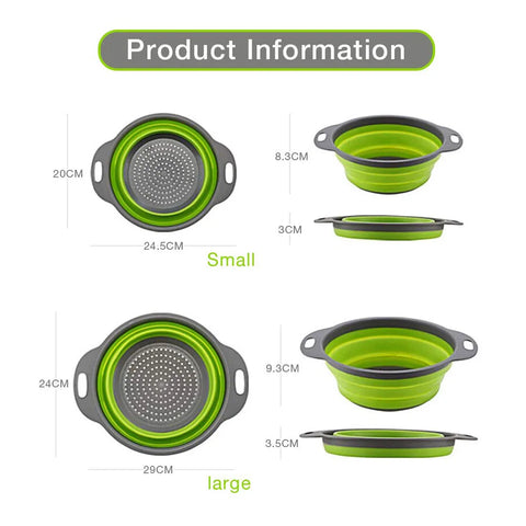 Silicone Folding Drainage Basket – Vegetable & Fruit Washing Net