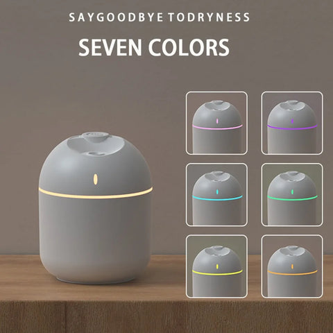 270ML Cool Mist Air Humidifier – USB Aroma Diffuser with LED Night Light