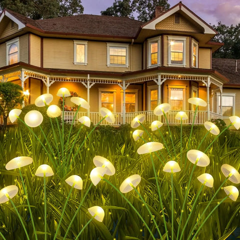 Solar Garden Lights - Waterproof LED Mushroom & Jellyfish Pathway Decor (6 Pack)