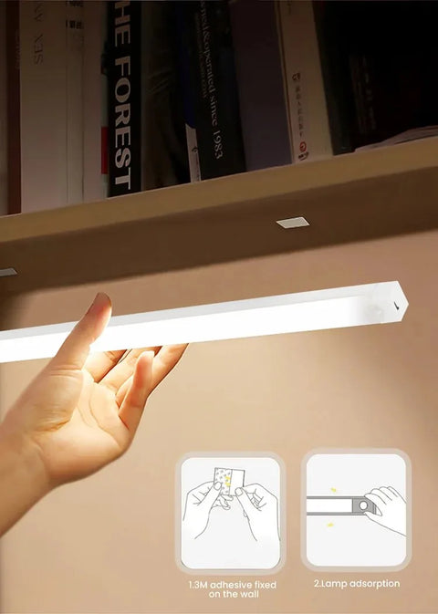 Motion Sensor Night Light – USB Rechargeable Wireless LED for Bedroom & Stairs