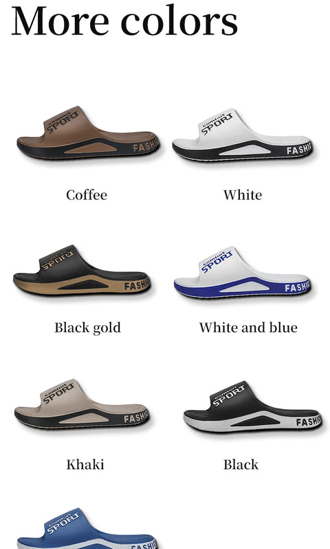 Men's EVA Shower Slides – Anti-Slip Breathable Soft Sole Sandals