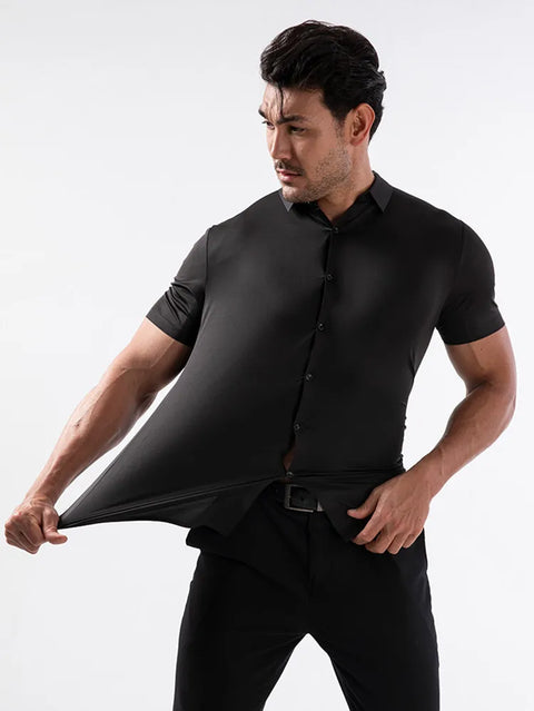 Men's Business Dress Shirt – Wrinkle-Free Short Sleeve Office Top