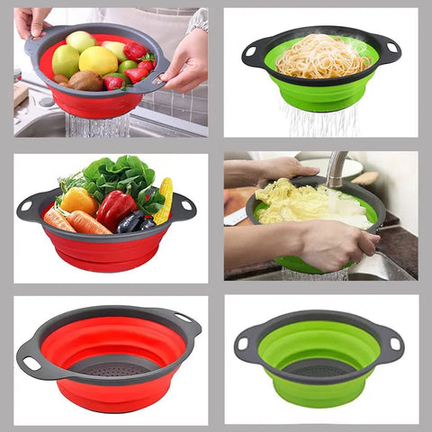 Silicone Folding Drainage Basket – Vegetable & Fruit Washing Net