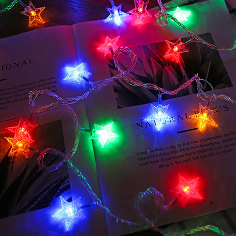 LED Star Fairy Lights – Outdoor Garland String Lights for Party & Garden
