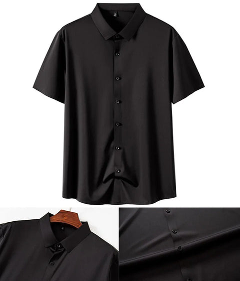 Men's Business Dress Shirt – Wrinkle-Free Short Sleeve Office Top
