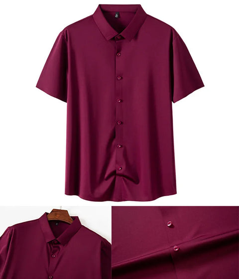 Men's Business Dress Shirt – Wrinkle-Free Short Sleeve Office Top