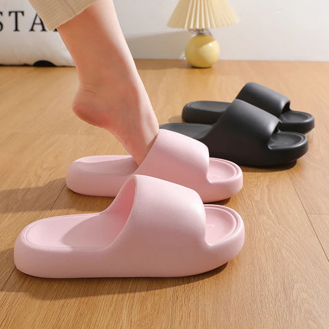 Unisex Cloud Pillow Slides – Non-Slip EVA Bath & Beach Slippers