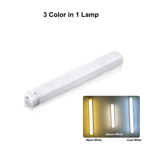 Wireless Motion Sensor LED Bar Light – USB Rechargeable Cabinet Night Light