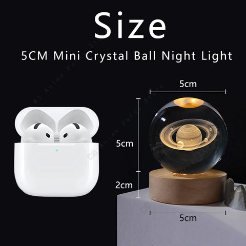 3D Crystal Ball Night Light - LED Galaxy Saturn Moon Lamp | Perfect Gift