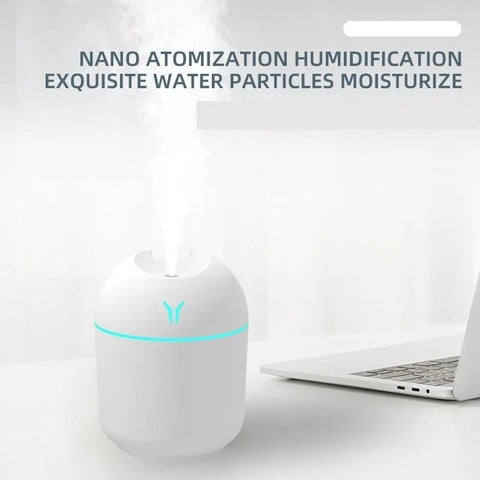 250ML USB Mini Air Humidifier – Aroma Diffuser with Color LED Lamp