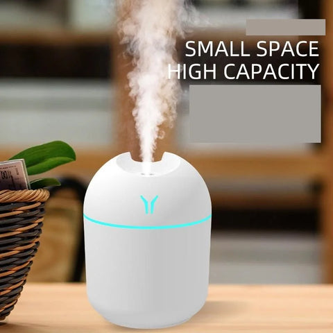 250ML USB Mini Air Humidifier – Aroma Diffuser with Color LED Lamp