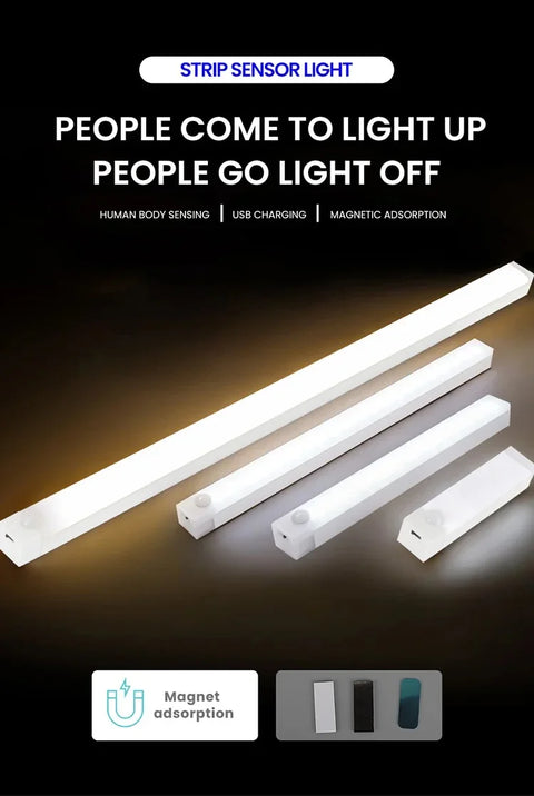 Dimmable Motion Sensor LED Bar Light – USB Rechargeable Wireless Cabinet Light