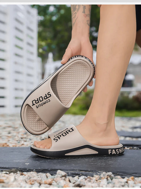 Men's EVA Shower Slides – Anti-Slip Breathable Soft Sole Sandals