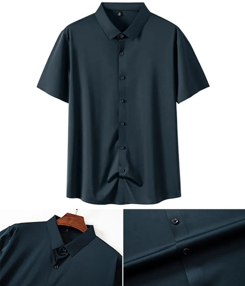 Men's Business Dress Shirt – Wrinkle-Free Short Sleeve Office Top