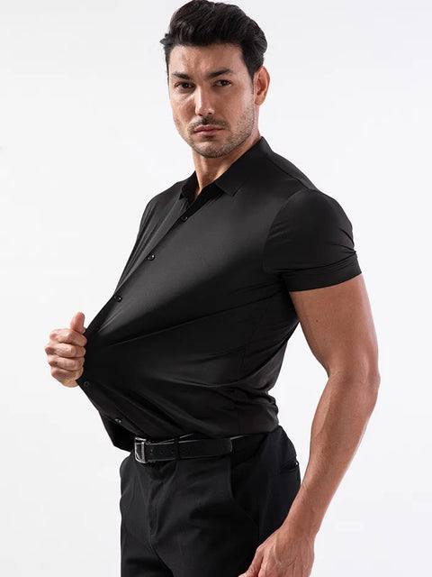 Men's Business Dress Shirt – Wrinkle-Free Short Sleeve Office Top