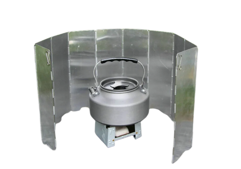 Camping Wind Shield - Foldable Aluminum Alloy Windscreen for Gas Stove (8/9/10 Plates)