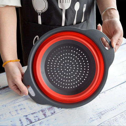 Silicone Folding Drainage Basket – Vegetable & Fruit Washing Net