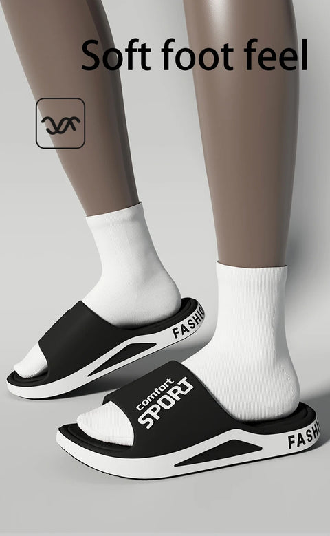 Men's EVA Shower Slides – Anti-Slip Breathable Soft Sole Sandals