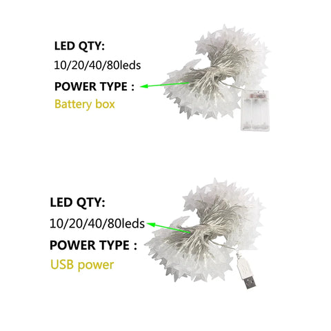 LED Star Fairy Lights – Outdoor Garland String Lights for Party & Garden