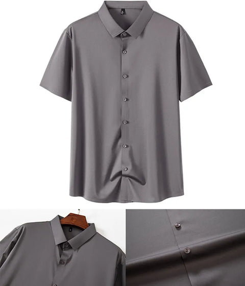 Men's Business Dress Shirt – Wrinkle-Free Short Sleeve Office Top