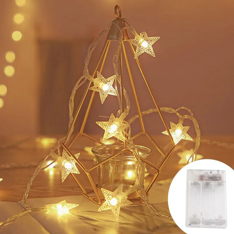 LED Star Fairy Lights – Outdoor Garland String Lights for Party & Garden