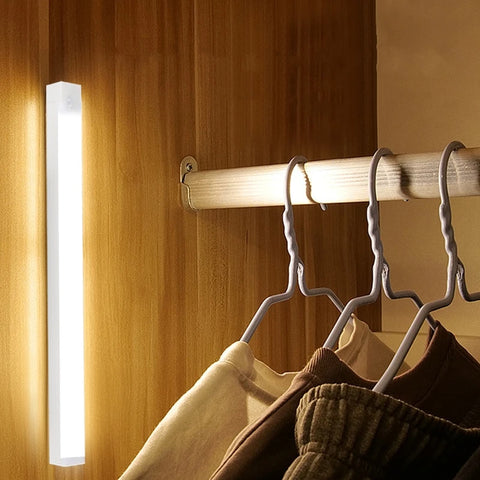 Wireless Motion Sensor LED Bar Light – USB Rechargeable Cabinet Night Light