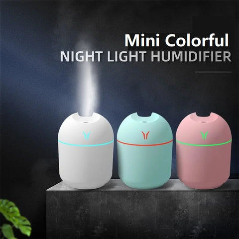 250ML USB Mini Air Humidifier – Aroma Diffuser with Color LED Lamp